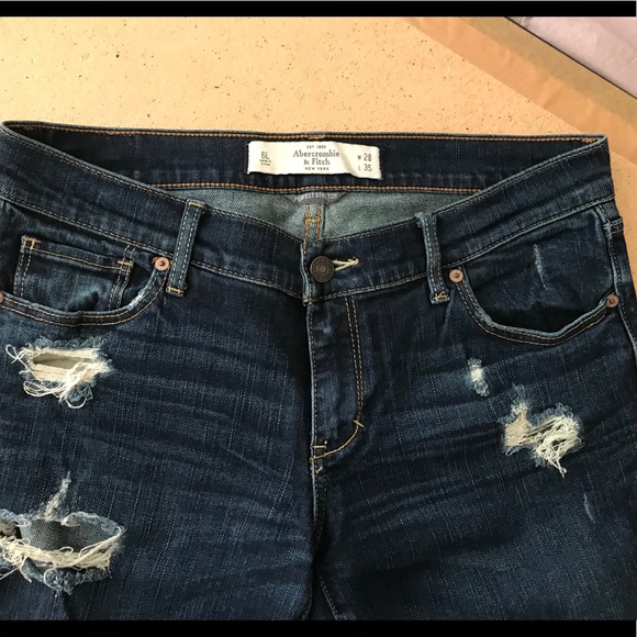 Abercrombie and Fitch dark denim jeans size 6L - Picture 2 of 4